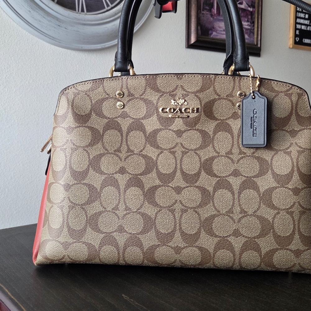 Coach Signature Brown and Red Women's Bag